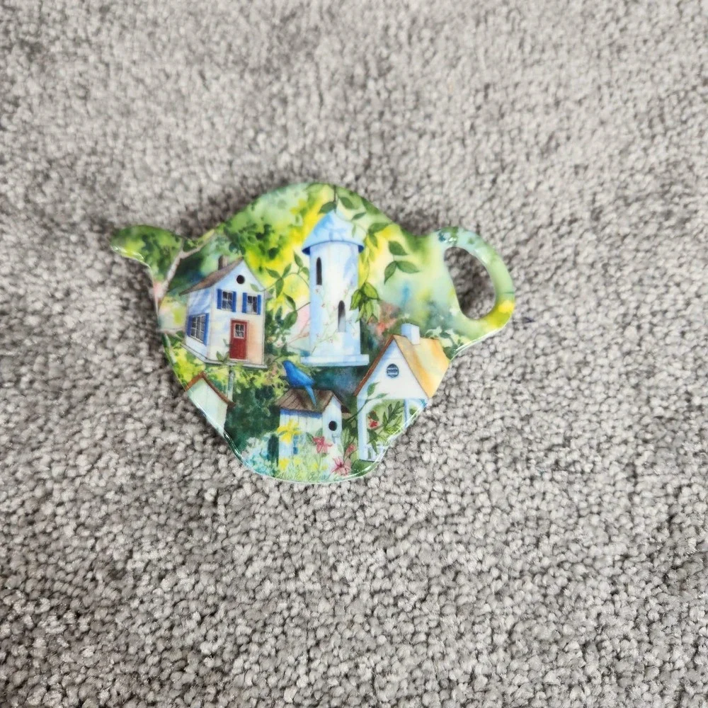 Keller-Charles Tea‎ Bag Rests Melamine Nature Bird Lighthouse Set of 4